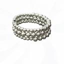 Chunky Shiny Wrap Silver Beads Bracelet