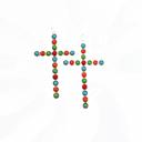  Multi Color Stone Cross Earrings - FREE SHIPPING