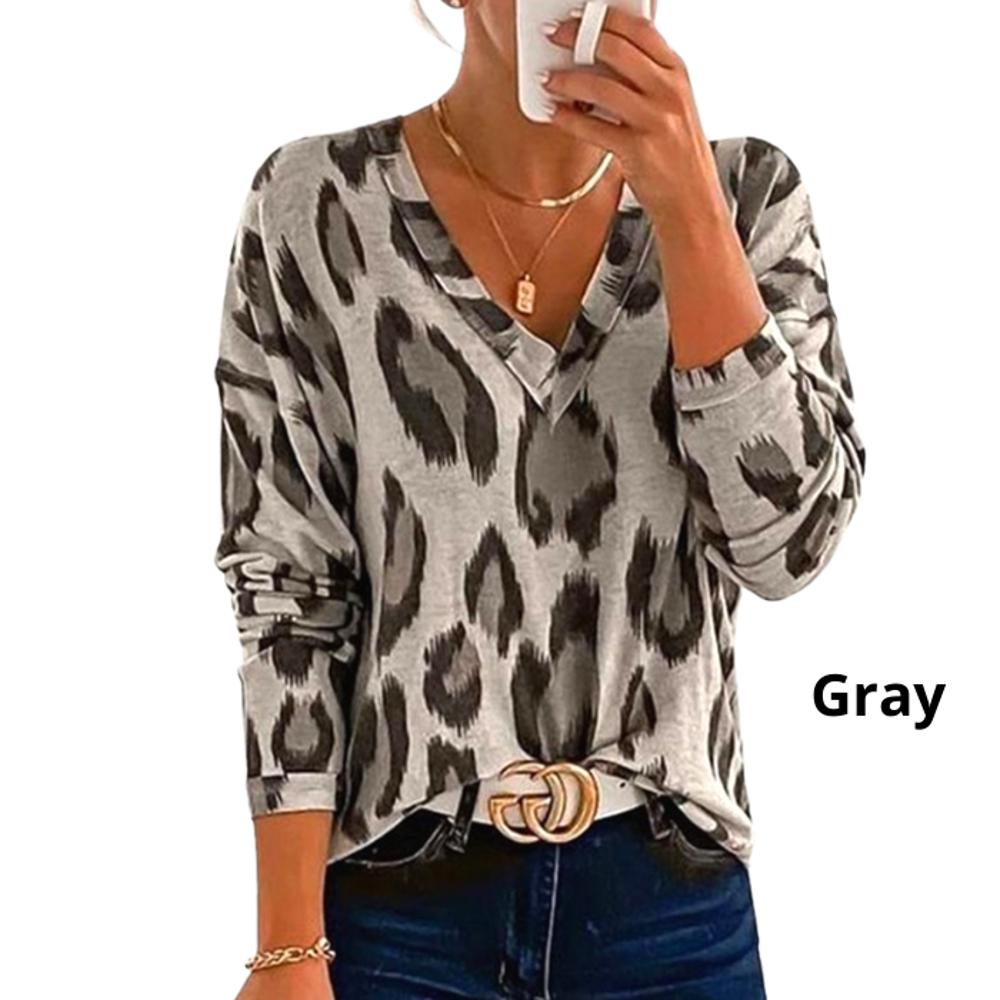 Cute Leopard V-Neck Tops - FREE SHIPPING