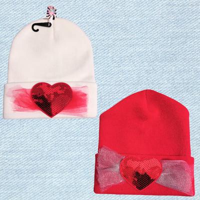 NEW Sequin Heart Beanies