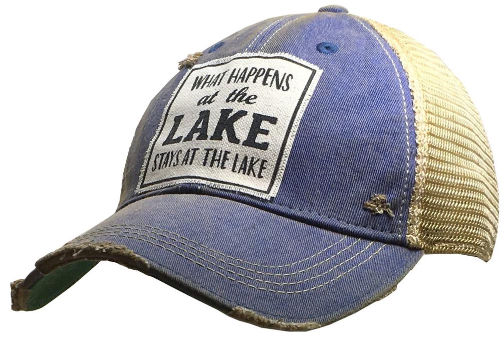 WHAT HAPPENS at the LAKE STAYS AT THE LAKE TRUCKER HAT