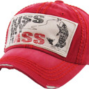 RED KISS MY BASS Hats