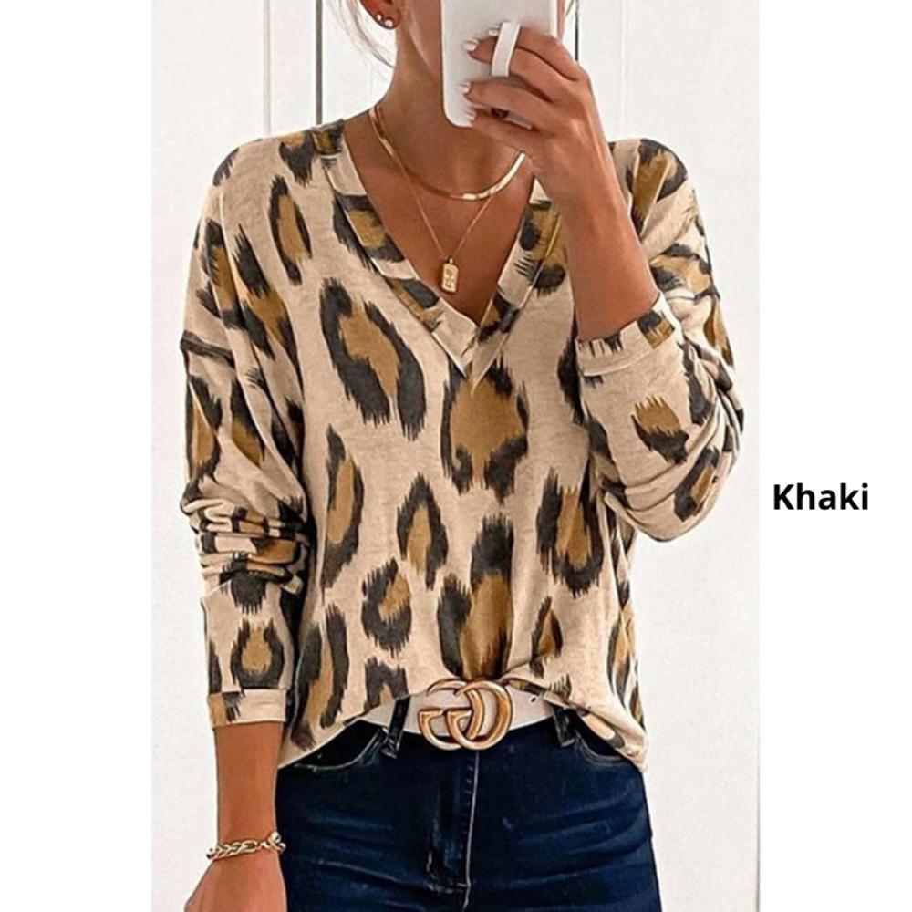 Cute Leopard V-Neck Tops - FREE SHIPPING