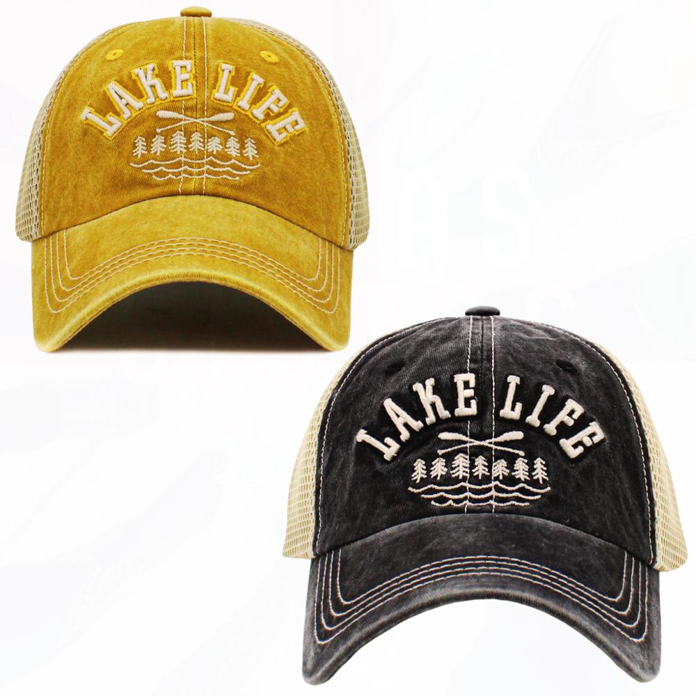 LAKE LIFE TRUCKER HATS - MUSTARD OR BLACK - FREE SHIPPING