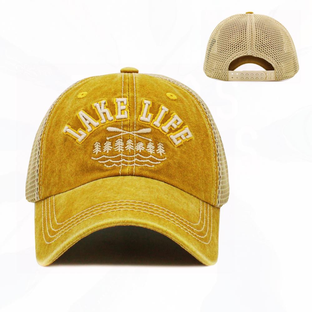 LAKE LIFE TRUCKER HATS - MUSTARD OR BLACK - FREE SHIPPING