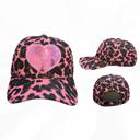  Pink Sequin Heart Leopard Hat