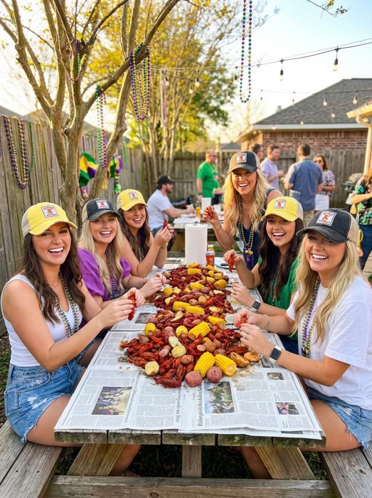 LET'S GET CRAY CRAY Crawfish & Mardis Gras Season Trucker Hats - Many Colors