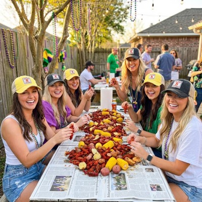 LET'S GET CRAY CRAY Crawfish & Mardis Gras Season Trucker Hats - Many Colors