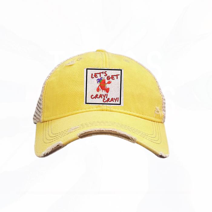 LET'S GET CRAY CRAY Crawfish & Mardis Gras Season Trucker Hats - Many Colors