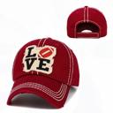 MAROON FOOTBALL LOVE PATCH HATS