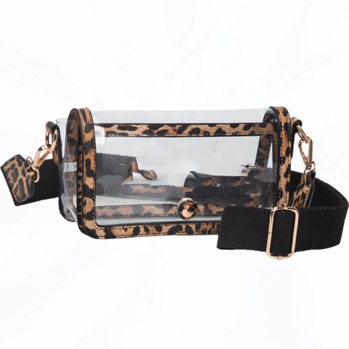 Fold Over Magnetic Snap Gameday Crossbody Clear - 10 COLORS