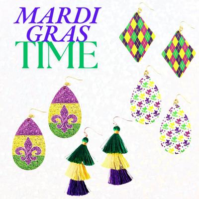 SUPER CUTE MARDI GRAS EARRINGS