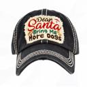 BLACK Dear SANTA Bring Me More DOGS Hats - FREE SHIPPING