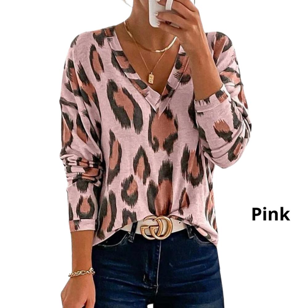 Cute Leopard V-Neck Tops - FREE SHIPPING