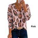 PINK Medium Cute Leopard V-Neck Tops - FREE SHIPPING