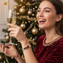  Rectangle Round Gems Stretch Gold Bracelets - 4 Choices