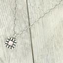  Western Floral Square Pendant Necklace AB SILVER