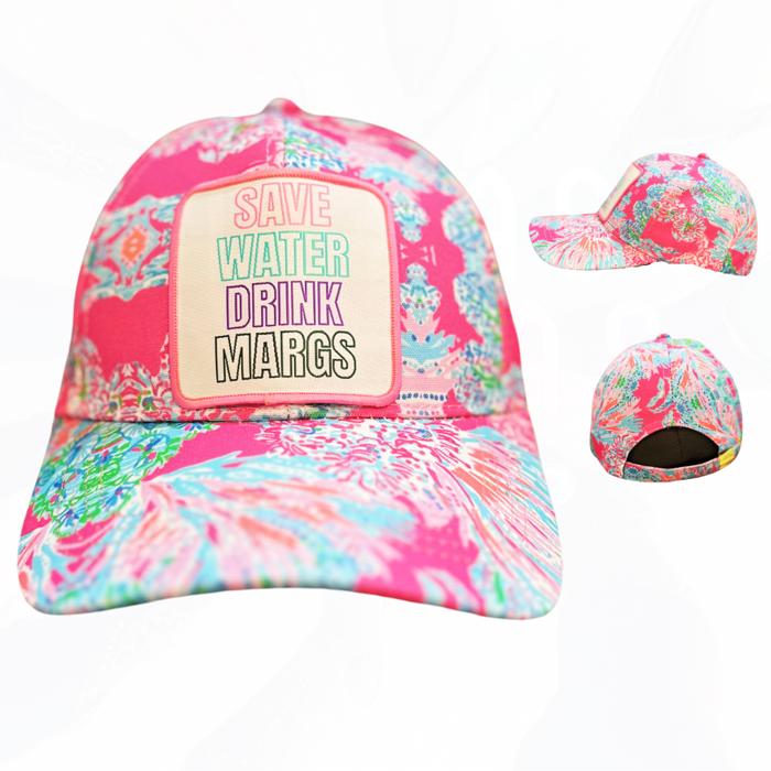 SAVE WATER DRINK MARGS FLORAL HAT