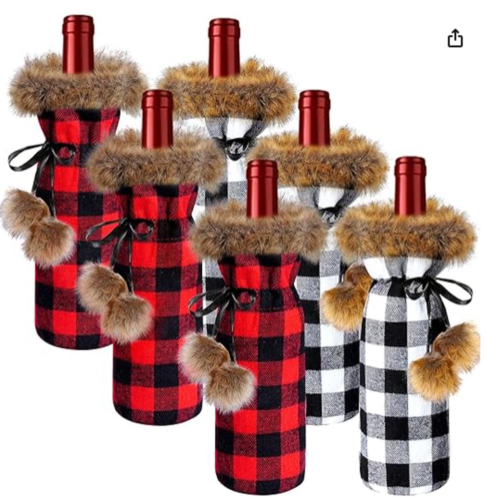 Sassy Holiday Fur Wine Liquor Bags - FREE SHIPPING