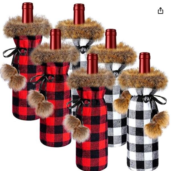 Sassy Holiday Fur Wine Liquor Bags - FREE SHIPPING