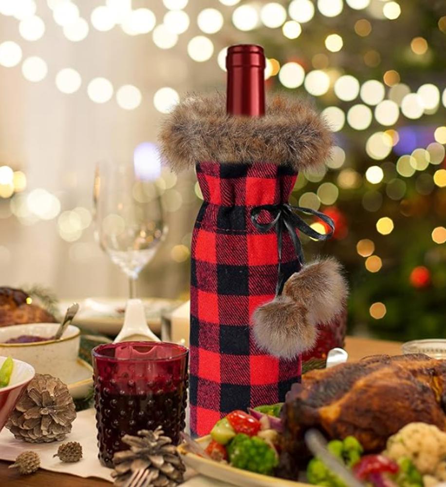 Sassy Holiday Fur Wine Liquor Bags - FREE SHIPPING