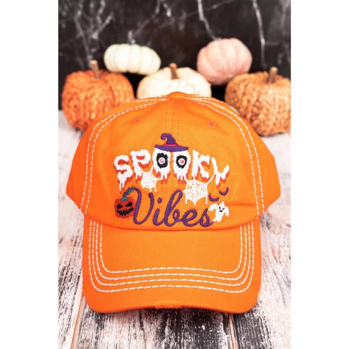 SPOOKY VIBES ORANGE HALLOWEEN HAT