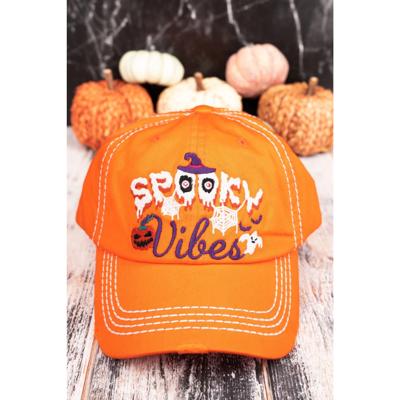SPOOKY VIBES ORANGE HALLOWEEN HAT
