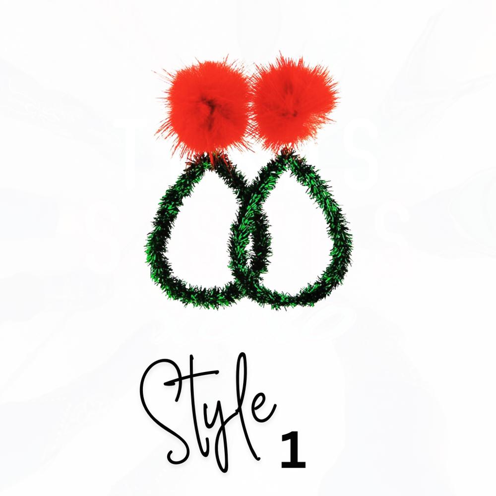 Fluffy Bling Holiday Earrings - FREE SHIPPING