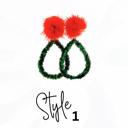 Style 1 Fluffy Bling Holiday Earrings - FREE SHIPPING