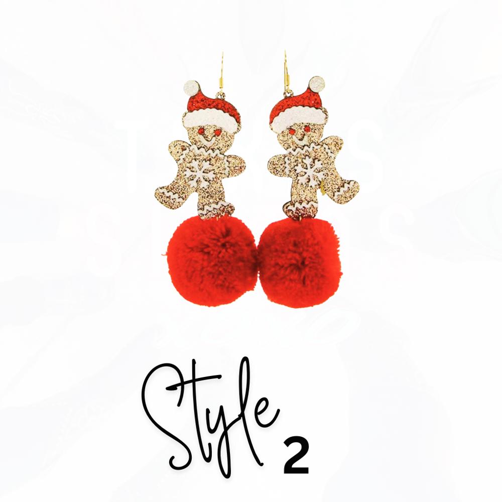 Fluffy Bling Holiday Earrings - FREE SHIPPING