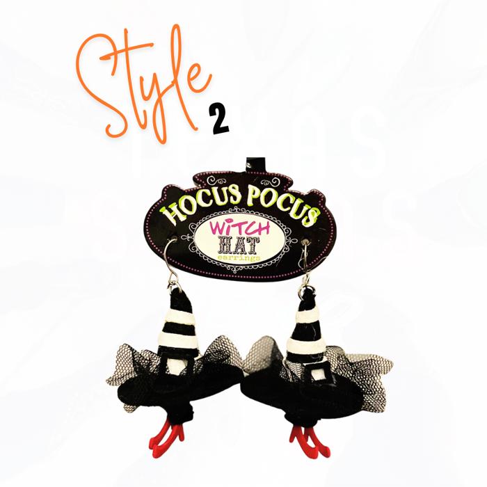Hocus Pocus Witch Hat Halloween Earrings - 3 Styles