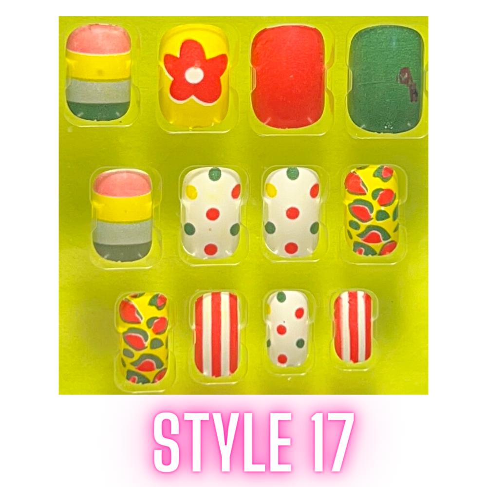 So Cute KIDS Press On Nails - Stocking Stuffers - FREE SHIPPING