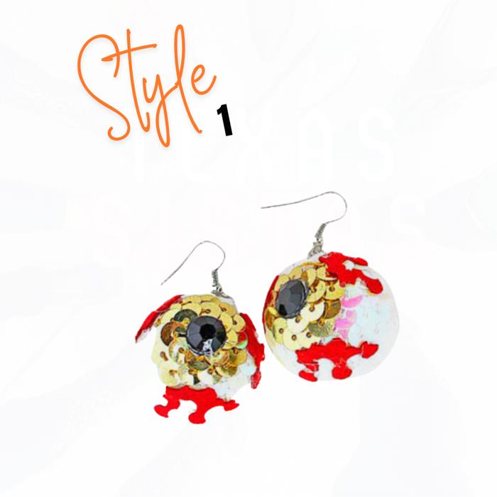 Halloween Sequin Eyball Earrings  - 3 Styles
