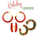  Holiday Hoop Tinsel Earrings