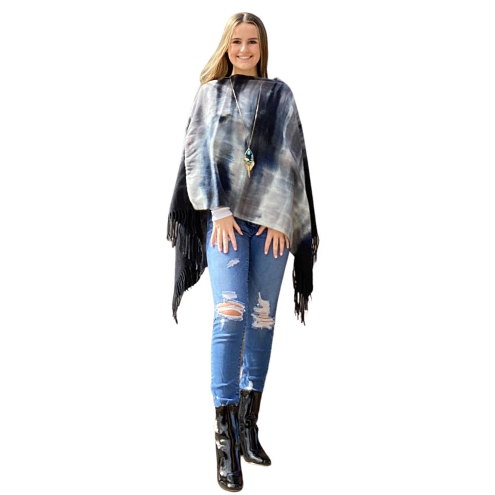 Super Cute Tie-Dye Fringe Poncho