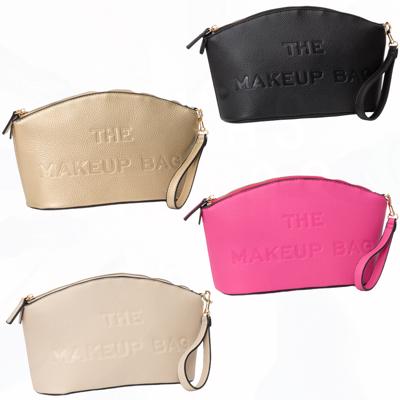    Leatherette Embossed The Makeup Bag Pouch - 4 COLORS