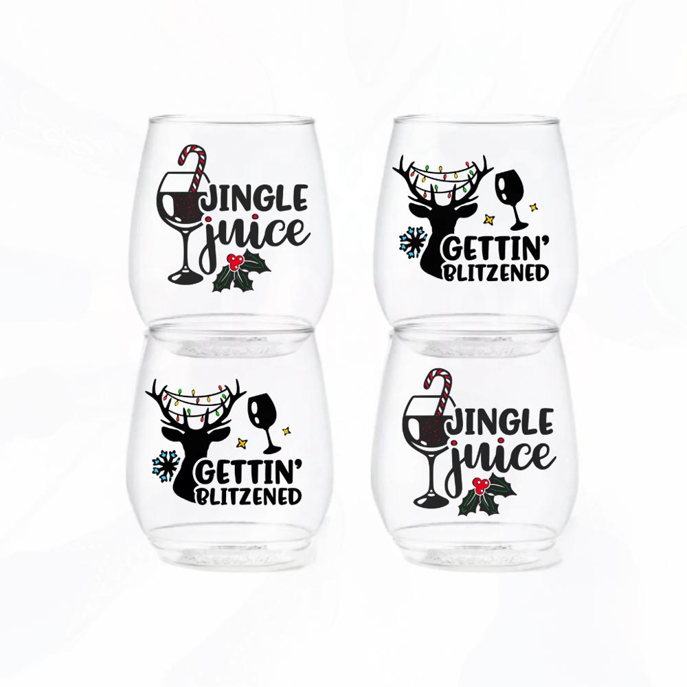 Sassy Holiday Wine Tumblers 4 Pack