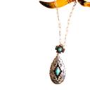  Santa Fe Style Turquoise & Silver Necklace - FREE SHIPPING