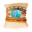  Turquoise Jasper Color Vegan Wrap Bracelet