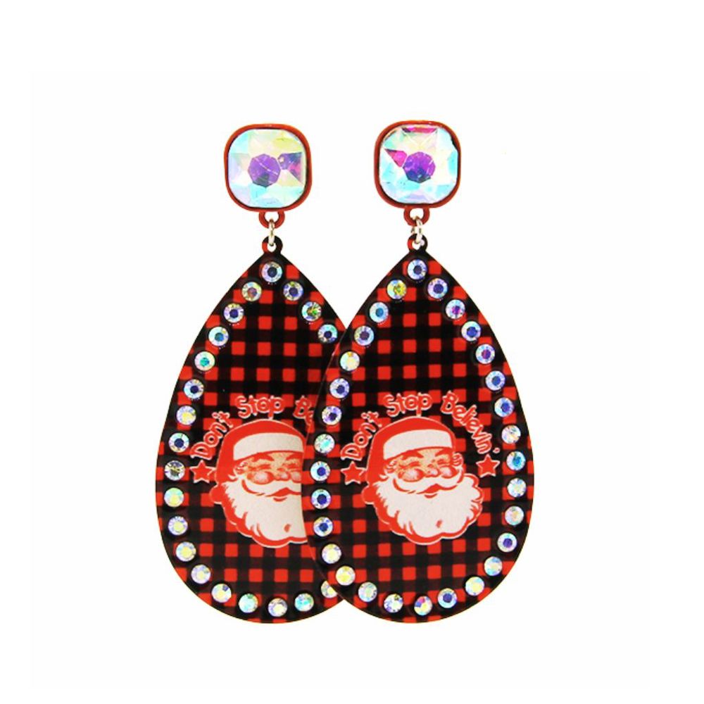 Don't Stop Believin' Santa Earrings - FREE SHIPPING