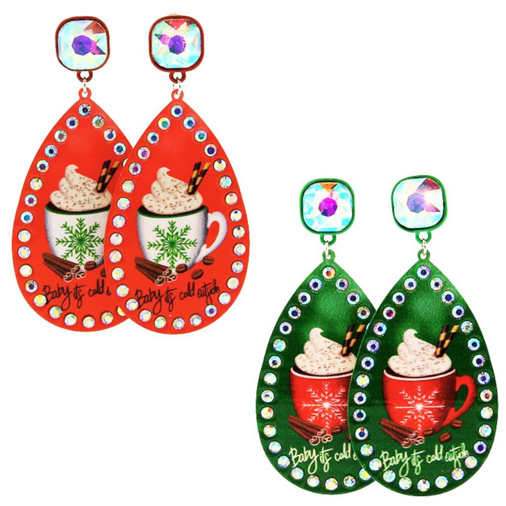 Baby it's cold outside Christmas Earrings - FREE SHIPPING