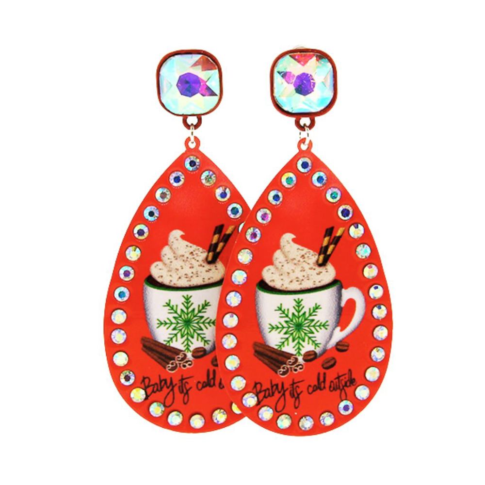 Baby it's cold outside Christmas Earrings - FREE SHIPPING