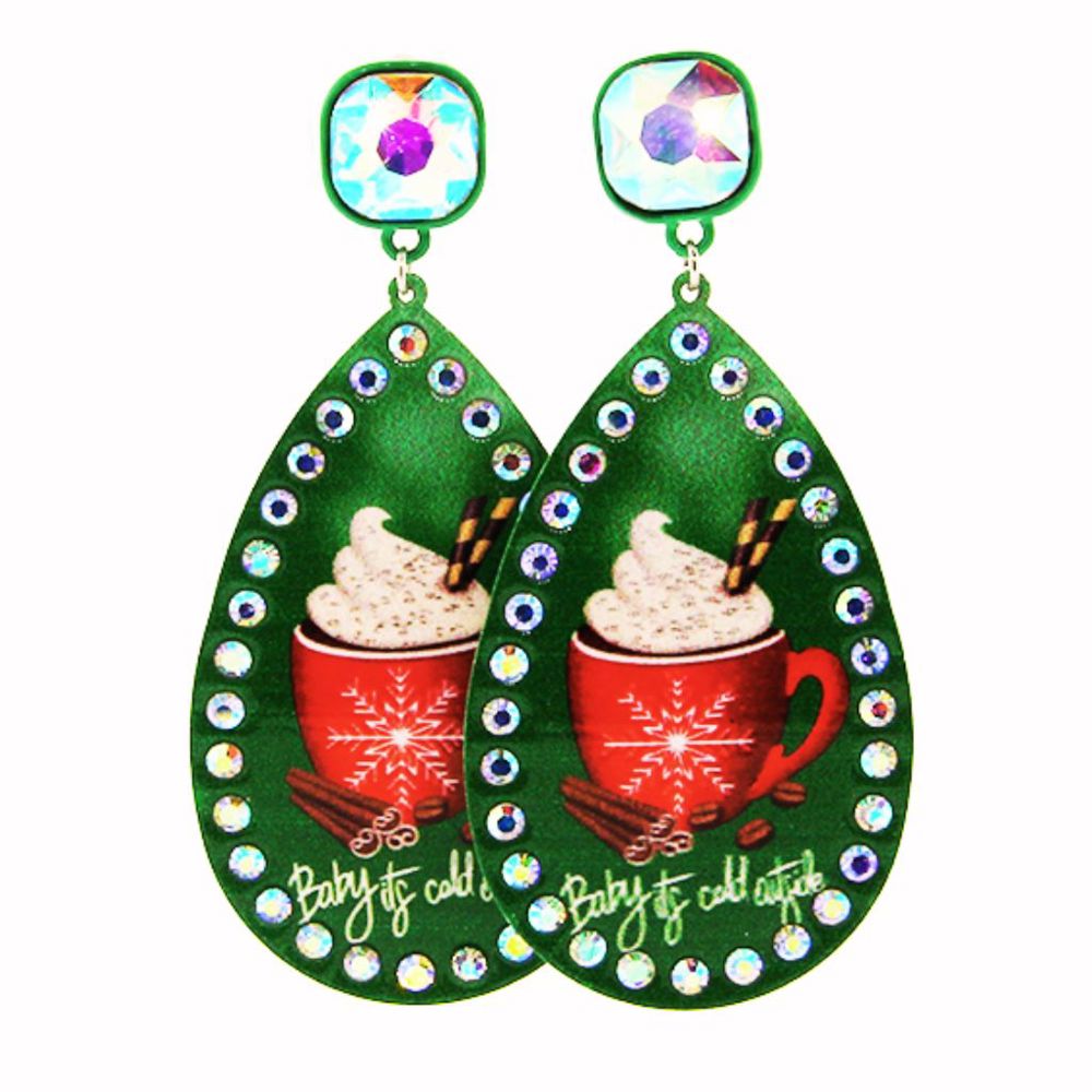 Baby it's cold outside Christmas Earrings - FREE SHIPPING