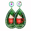 GREEN Baby it's cold outside Christmas Earrings - FREE SHIPPING