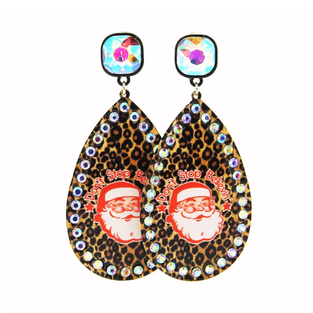 Don't Stop Believin' Santa Earrings - FREE SHIPPING