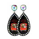 BLACK Merry Christmas Yall Earrings - FREE SHIPPING