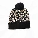  Super Cute Black & White Leopard Pom Beanie