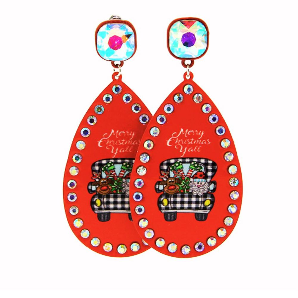 Merry Christmas Yall Earrings - FREE SHIPPING