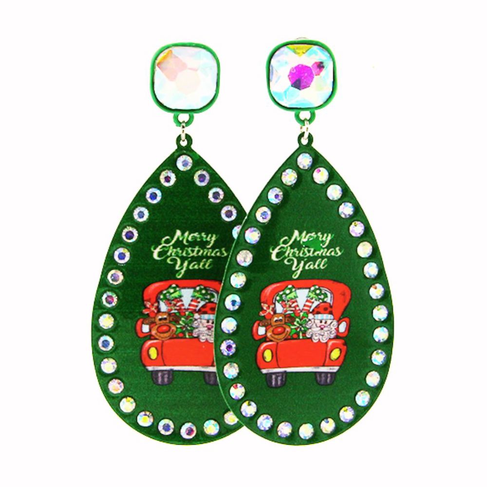 Merry Christmas Yall Earrings - FREE SHIPPING