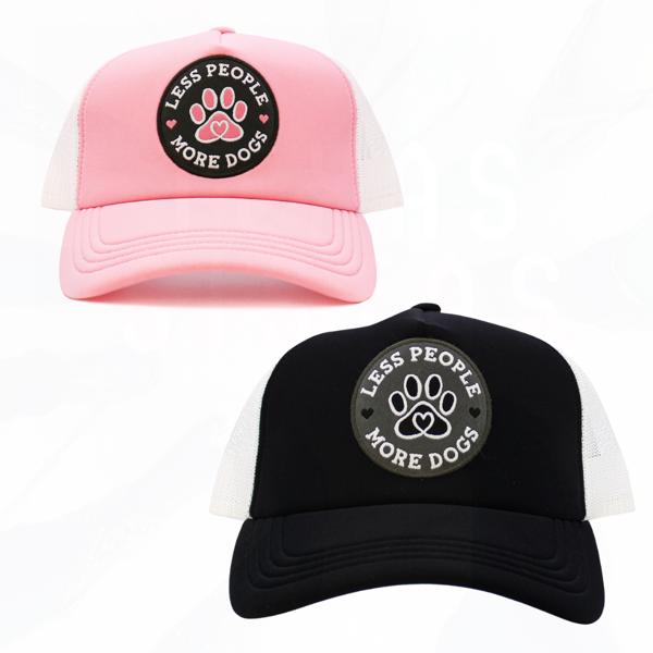 LESS PEOPLE MORE DOGS FOAM TRUCKER HATS - FREE SHIPPING